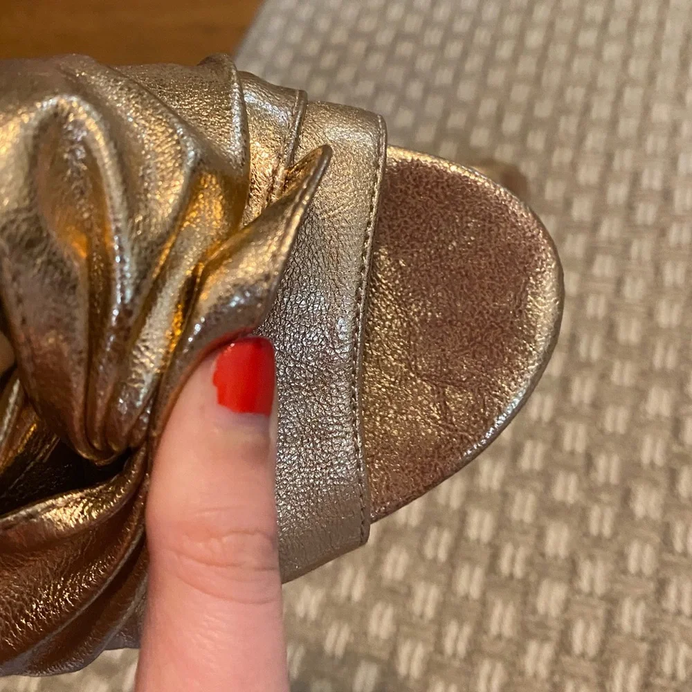 Sam Edelman Circus Rose Gold Bow Sandal Heels 10 - Picture 7 of 11